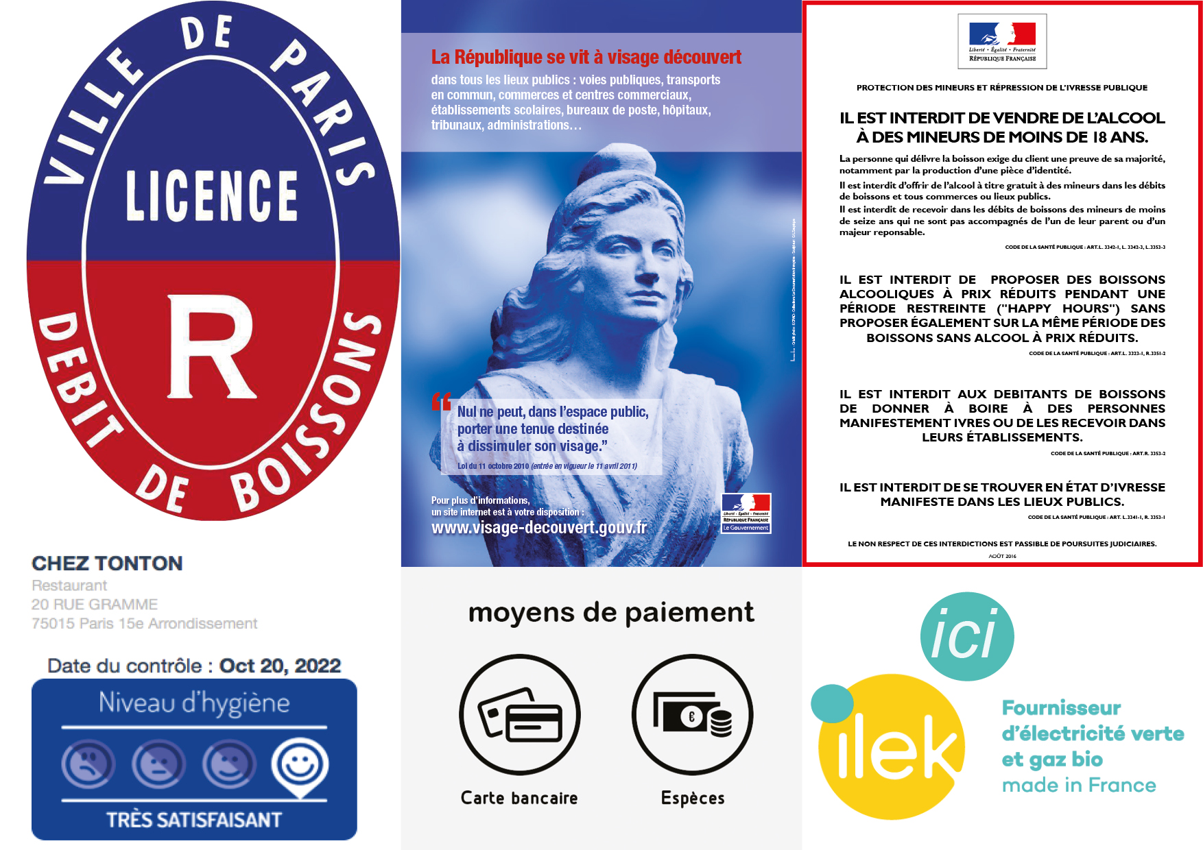 Affichage obligatoire